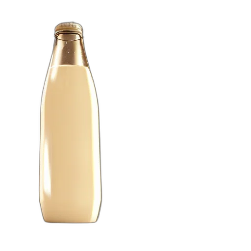 bottle, 3d render, golden, milky, way, milk, artstation, render transparent PNG cut-out