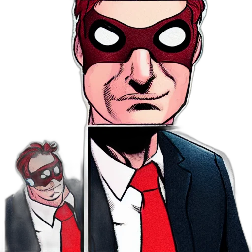 mask, face, comic book art, concept art, cartoon, 3d render, red, matt transparent PNG cut-out