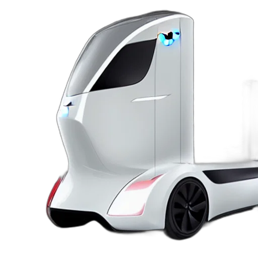 robot, car, 3d render, concept art, tesla, hovering, truck transparent PNG cut-out