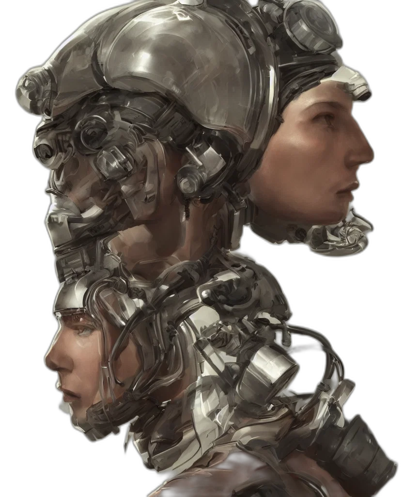 robot, face, mask, crown transparent PNG cut-out