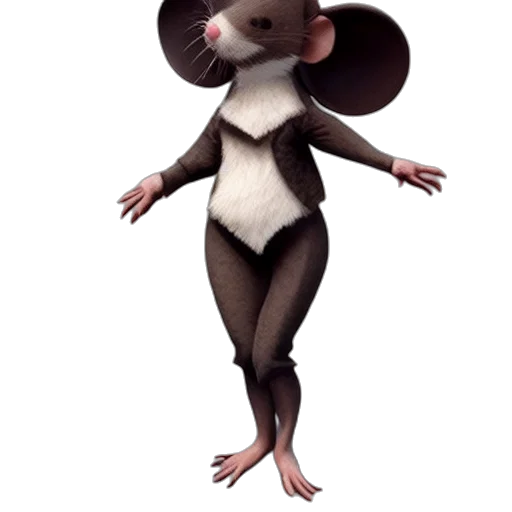 hat, animal, creature, jacket, concept art, 3d render, cartoon, photorealistic transparent PNG cut-out