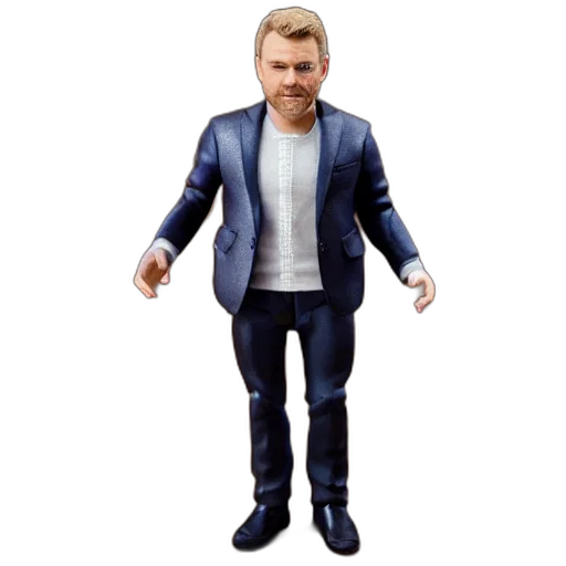 jacket, 3d render, concept art, cartoon, gary, barlow, action, figure transparent PNG cut-out