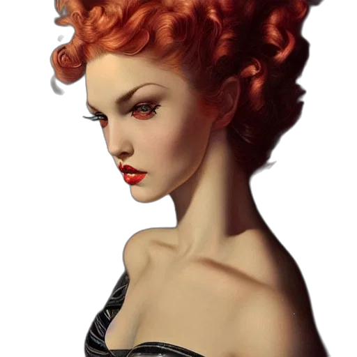 face, dress, crown, photorealistic, fantasy art, concept art, oil painting, red transparent PNG cut-out