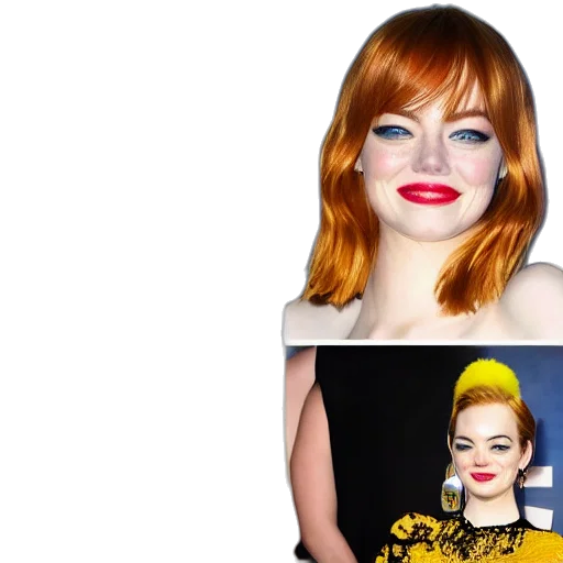 dress, hair, photorealistic, emma, stone, personified, banana transparent PNG cut-out