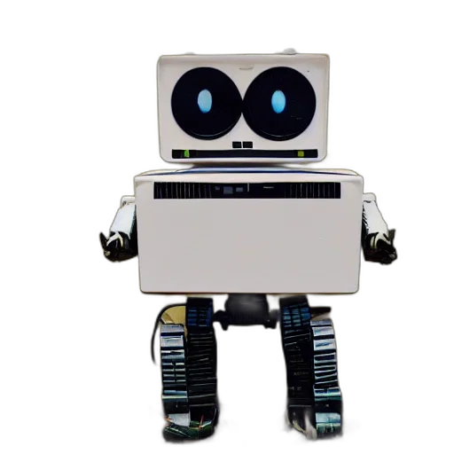 robot, staff, 3d render, concept art, pixel art, cartoon, polaroid, wall transparent PNG cut-out