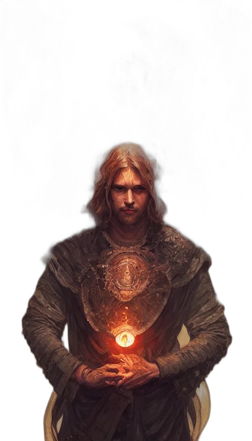 sword, jacket, staff, face transparent PNG cut-out
