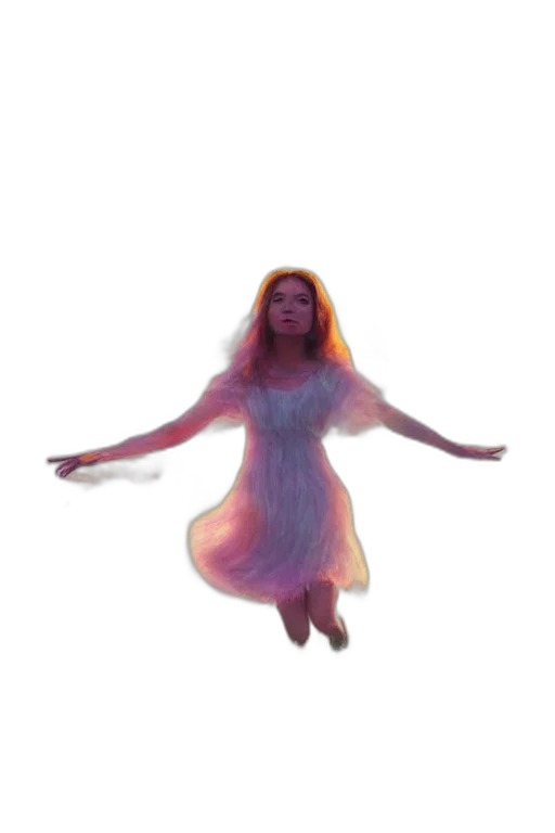 dress, creature, hair, animal, concept art, 3d render, vaporwave, fantasy art transparent PNG cut-out