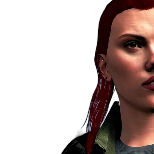 3d render, photorealistic, concept art, comic book art, scarlett, johansson, gta, style transparent PNG cut-out