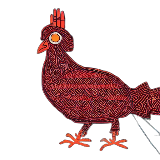 animal, concept art, pixel art, 3d render, watercolor, red, schematic, robotic transparent PNG cut-out