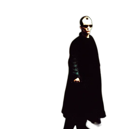 jacket, staff, mask, concept art, pixel art, photorealistic, comic book art, dark transparent PNG cut-out