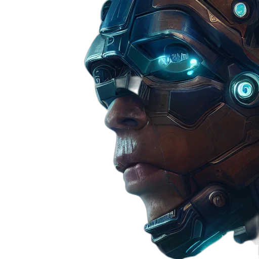 robot, face, mask, weapon transparent PNG cut-out