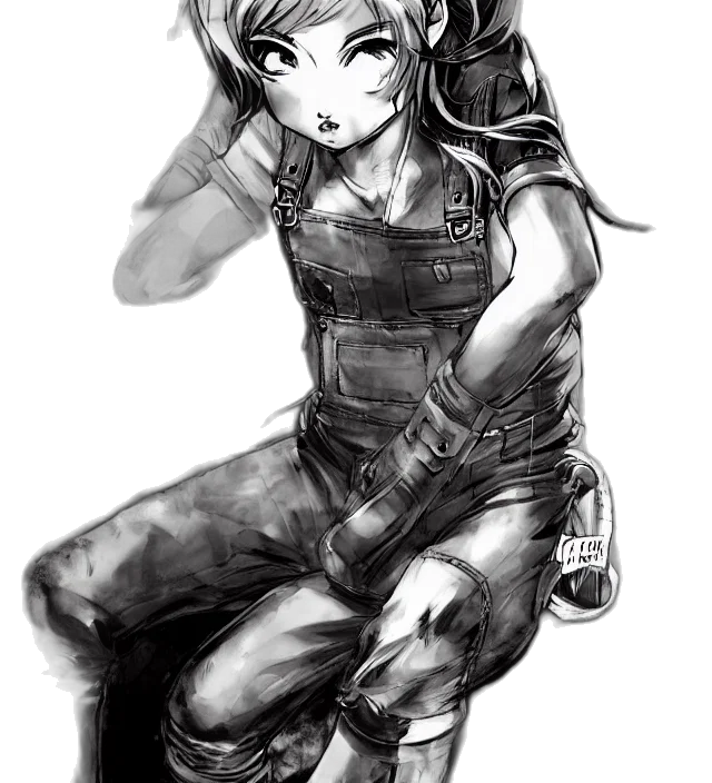 weapon, robot, concept art, cyberpunk, pencil sketch, comic book art, monochrome, dark transparent PNG cut-out
