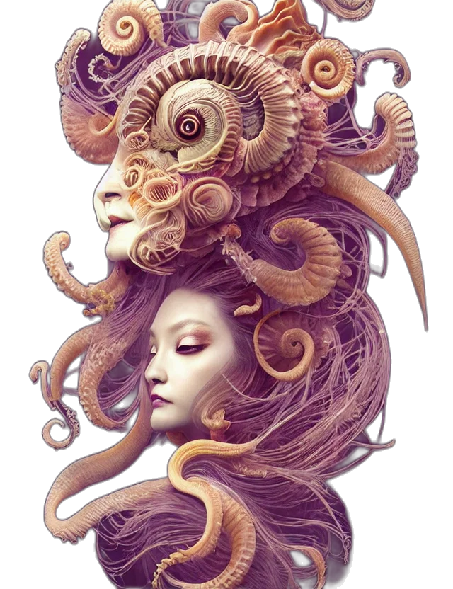 mask, crown, creature, face, fantasy art, concept art, photorealistic, watercolor transparent PNG cut-out