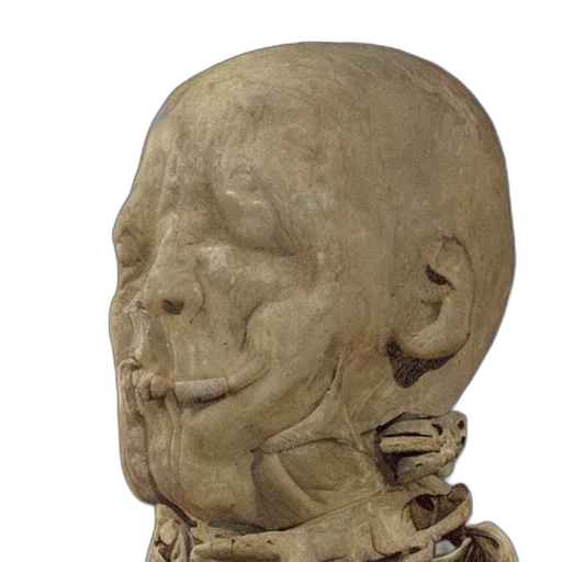 face, mask, crown, 3d render, photorealistic, old, deceased, civilisation transparent PNG cut-out