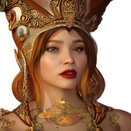 crown, jewelry, face, hat, fantasy art, concept art, photorealistic, 3d render transparent PNG cut-out