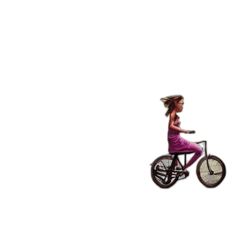 car, pixel art, concept art, 3d render, cartoon, girl, riding, bicycle transparent PNG cut-out