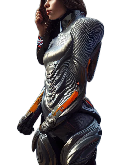 robot, jacket, mask, weapon, concept art, 3d render, cyberpunk, photorealistic transparent PNG cut-out