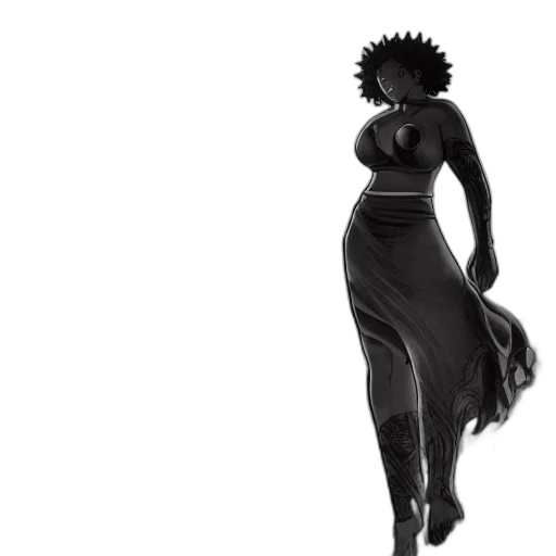 dress, hair, crown, staff, concept art, photorealistic, 3d render, realistic transparent PNG cut-out