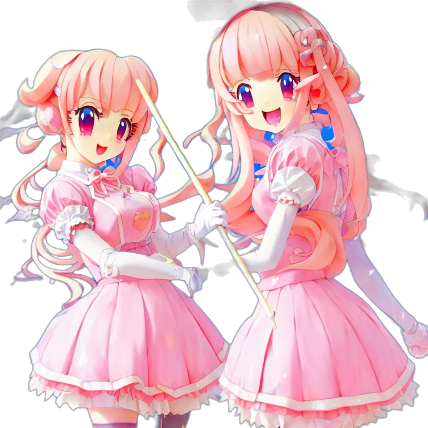 dress, staff, 3d render, pixel art transparent PNG cut-out
