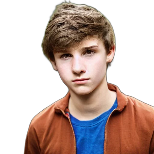 face, jacket, hair, photorealistic, cartoon, portrait, male, teenager transparent PNG cut-out