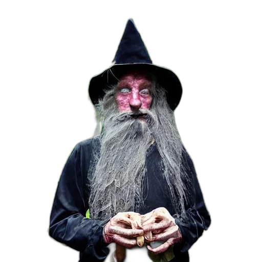 staff, hat, mask, creature, concept art, fantasy art, 3d render, photorealistic transparent PNG cut-out