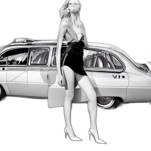 car, dress, concept art, photorealistic transparent PNG cut-out