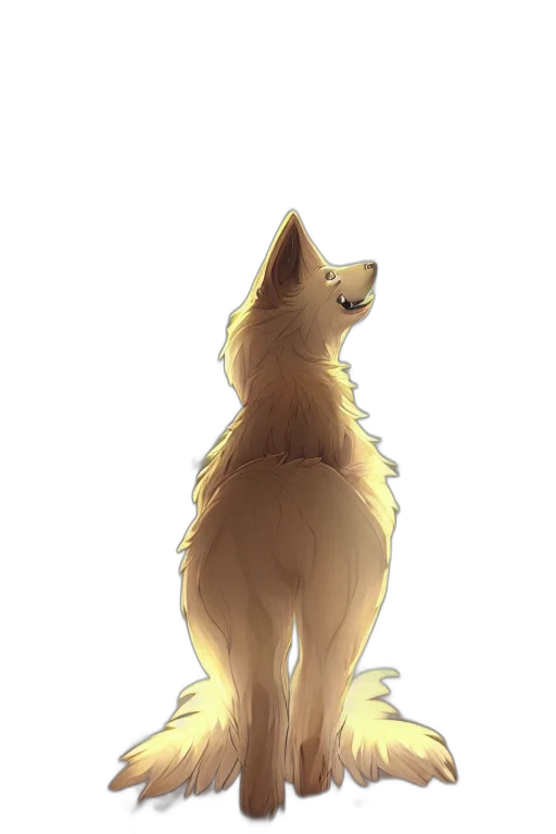 staff, animal, creature, concept art, watercolor, pixel art, fantasy art, golden transparent PNG cut-out