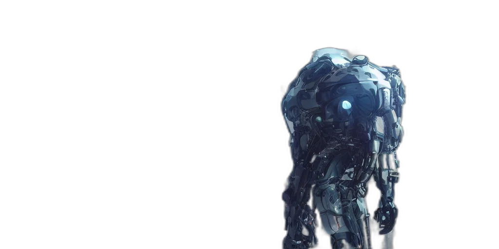 robot, creature, animal, bottle, concept art, 3d render, cyberpunk, watercolor transparent PNG cut-out
