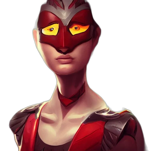 mask, face, robot, concept art, comic book art, fantasy art, 3d render, red transparent PNG cut-out