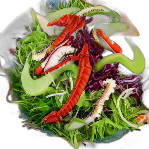 food, photorealistic, anime, lizard, tail, salad transparent PNG cut-out