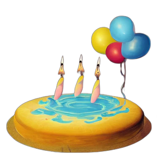 3d render, giant, floating, cake transparent PNG cut-out
