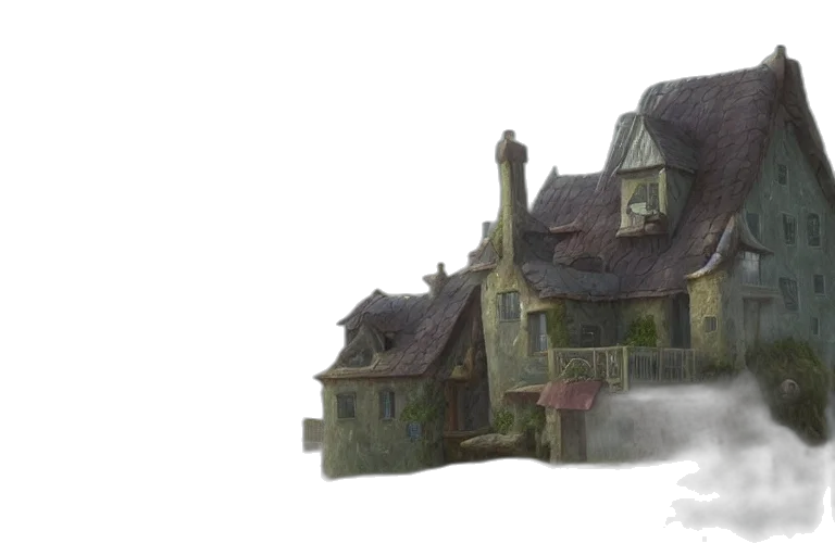 building, concept art, fantasy art, watercolor transparent PNG cut-out