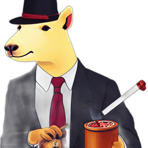 staff, hat, animal, cartoon transparent PNG cut-out