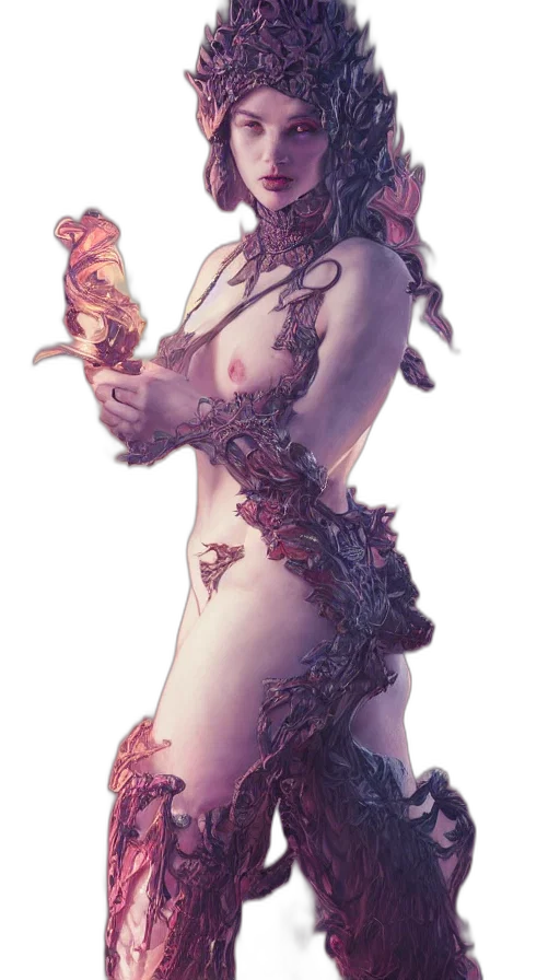 dress, creature, flower, dragon transparent PNG cut-out