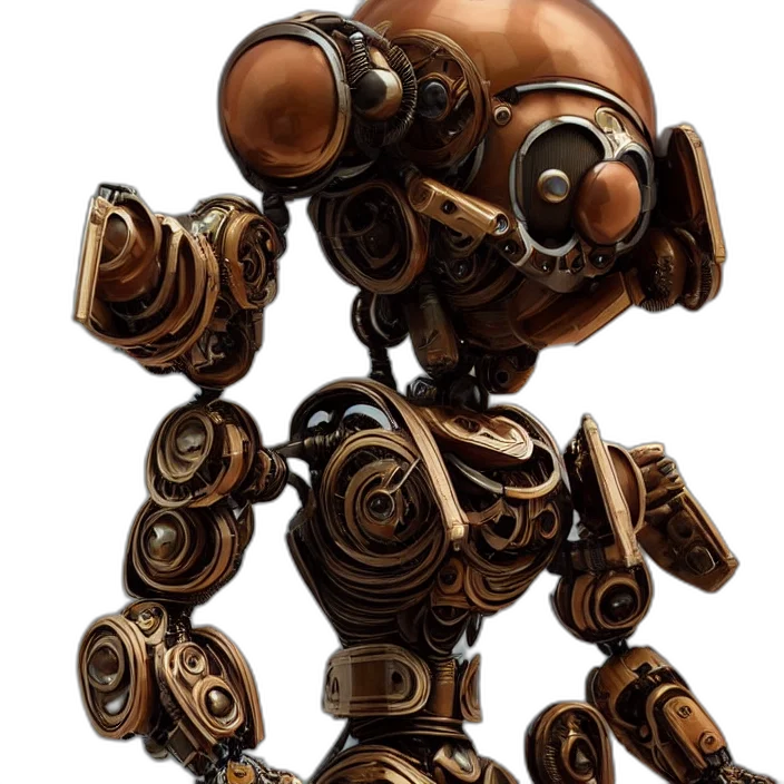 robot, staff, weapon, creature transparent PNG cut-out