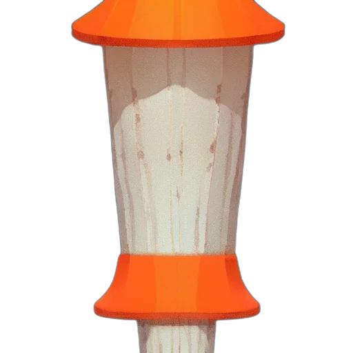 umbrella, bottle, furniture, staff, 3d render, concept art, orange, white transparent PNG cut-out
