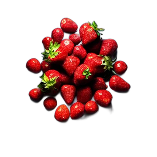 food, crown, photorealistic, 3d render, oil painting, red, many, strawberries transparent PNG cut-out