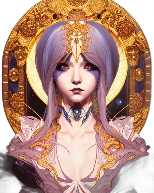 jewelry, crown, face, staff, fantasy art, concept art, anime, photorealistic transparent PNG cut-out