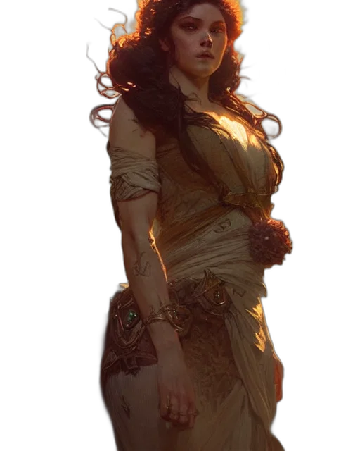 dress, staff, crown, jewelry, fantasy art, concept art, photorealistic, comic book art transparent PNG cut-out