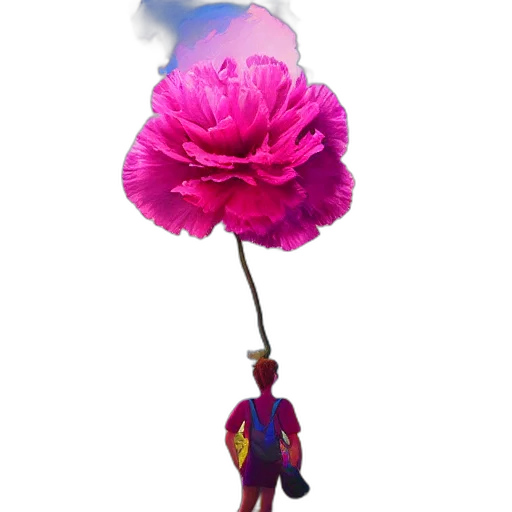 umbrella, flower, staff, weapon, 3d render, concept art, vaporwave, photorealistic transparent PNG cut-out