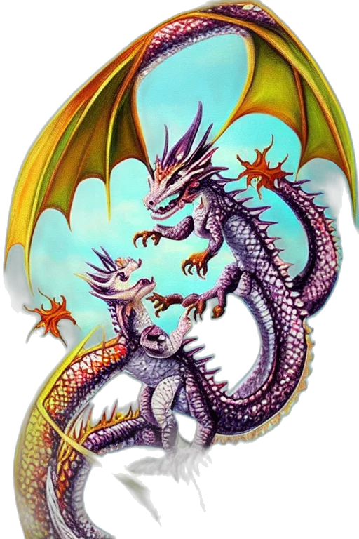 dragon, creature, staff, animal, fantasy art, concept art, pixel art, photorealistic transparent PNG cut-out
