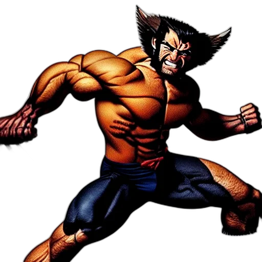 comic book art, concept art, cartoon, wolverine transparent PNG cut-out