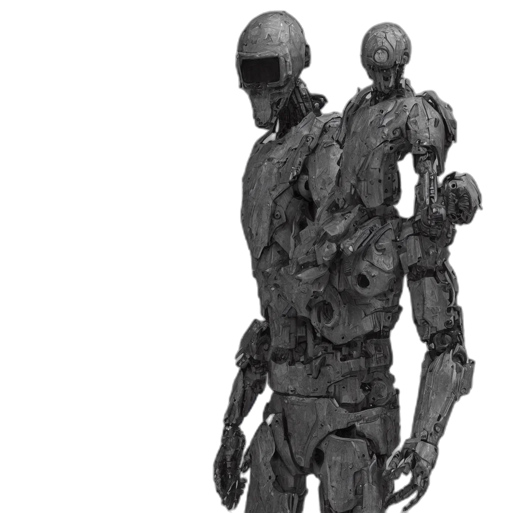 robot, creature, concept art, 3d render, cyberpunk, pixel art, monochrome, hyper transparent PNG cut-out