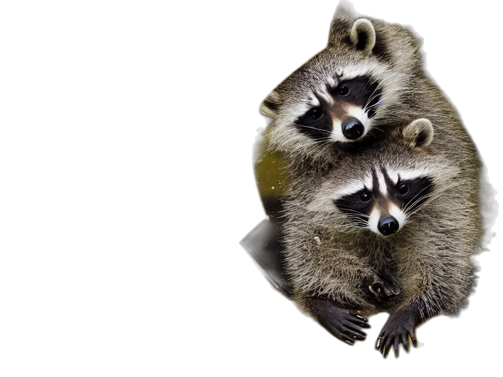 animal, creature, hat, weapon, photorealistic, 3d render, concept art, raccoon transparent PNG cut-out