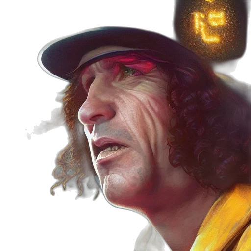 face, hat, photorealistic, concept art, fantasy art, comic book art, fire, slash transparent PNG cut-out