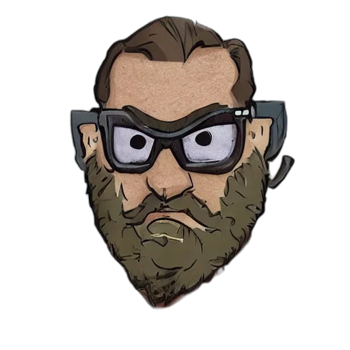 staff, face, cartoon, comic book art, concept art, pixel art, reddit, avatar transparent PNG cut-out