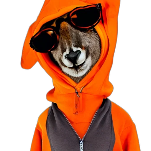 jacket, animal, staff, 3d render, photorealistic, concept art, portrait, photo transparent PNG cut-out