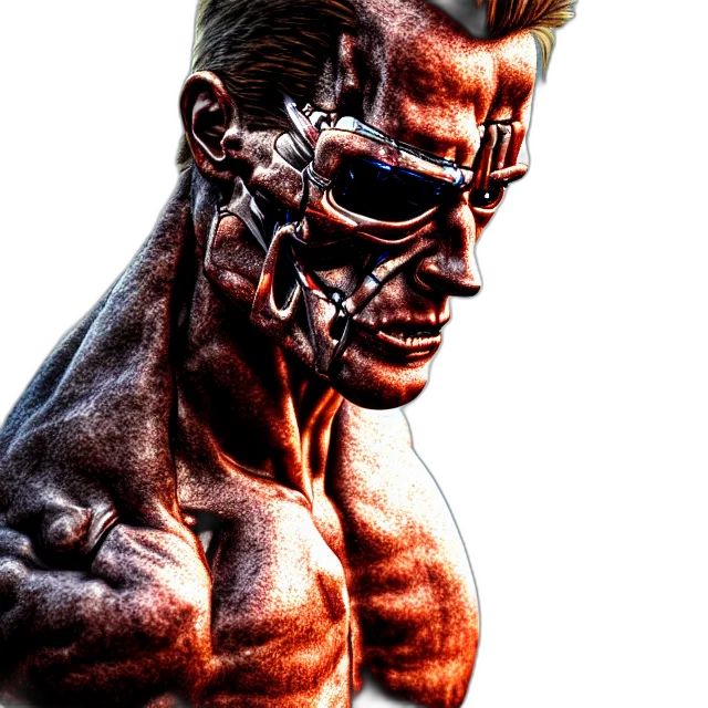 face, mask, creature, robot, cyberpunk, comic book art, concept art, 3d render transparent PNG cut-out