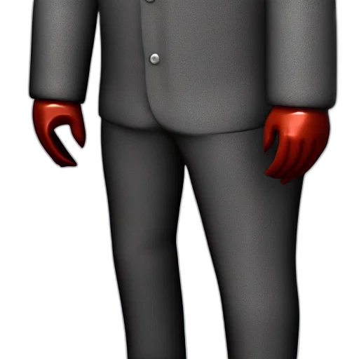 staff, jacket, robot, 3d render transparent PNG cut-out