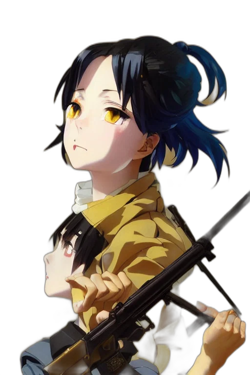 weapon, staff, sword, face, anime, concept art, cartoon, fantasy art transparent PNG cut-out